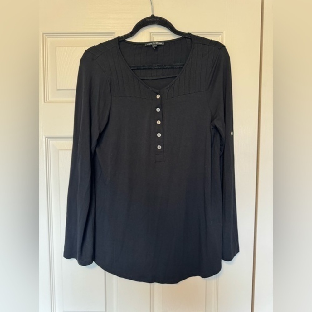 Cable & Gauge M black long sleeve 1/2 button shirt